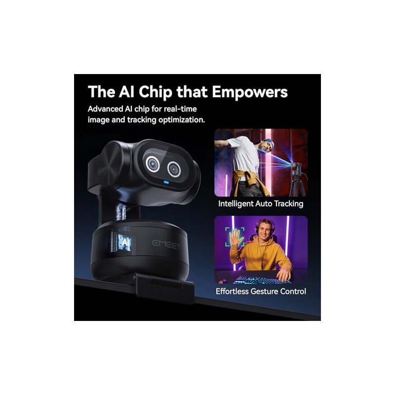 eMeet PIXY Webcam PTZ 4K con Doble Cámara Tecnología y