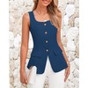 BTFBM Womens Sleeveless Suit Vests Dressy Casual Square Neck Business