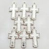 Ny6design Pewter Cross Charms – 19mm 8pcs Mini Silver Pendants