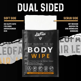 Leofair XXL Body Wipes – Disposable Wet Face & Body Cloths – 10 Individually Packed Large Wipes for Travel, Camping, Festivals & On-the-Go Use – Extra Thick & Refreshing Cleansing Towels