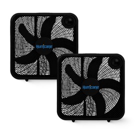 Hurricane 2 Pack Classic Floor Mount Box Fan w/ 3 Quiet Speeds, Black, 20" - Corded Air Cooling Unit w/Powerful 2400 CFM Airflow for Home, Garage, Office, Bedroom & Basement