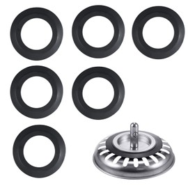 HORREX Pack of 6 Seal Strainer Basket Sink Drain Seal Washbasin Seal, Inner Diameter 32 mm, Outer Diameter 54 mm for Strainer Basket Plug Valve Plug Chain Tubs, Shower Spouts