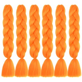 Braiding Hair Extensions Orange Professional High Temperature Braids Hair 24 Inch(A20-6Packs)
