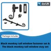 Black Monkey Tail Window Casement Fastener & Window Stays Combo