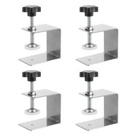 sourcing map 4 Pcs Drawer Front Installation Clamps, 2mm Cabinets Hardware Jig Stainless Steel Drawer Fixing Clip Cabinets Installation Tools for Household Tables Desks Mount, Silver