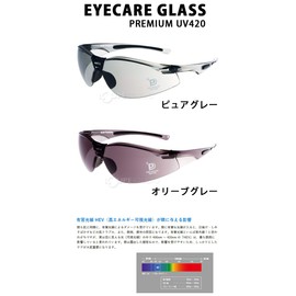 Sunglasses Eyecare Glasses Premium EC-03 UV420 Alcohol Disinfectable, Pure Gray