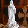 Wonderjune Our Lady of Lourdes Statue Figurine 8'' Bright Ivory