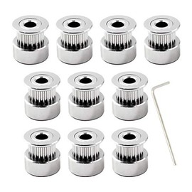 Pulley 16 Teeth 6 mm Bore For 6 mm Timing Belt Timing Belt Pulley For 3D Printer Accessories Pack of 10 (Wrench Included)