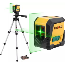 PREXISO Laser Level 65Ft Self Leveling Cross Line 26 inch Tripod Green Line Tool