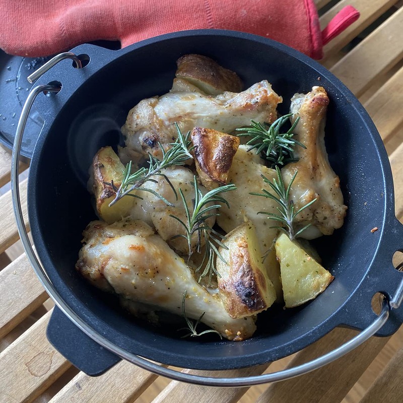 Tent-Mark Design Aluminum Dutch Oven 6" Lightweight with Storage Bag