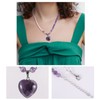 mookaitedecor Purple Amethyst Crystal Heart Necklace for Women Girl, Semi
