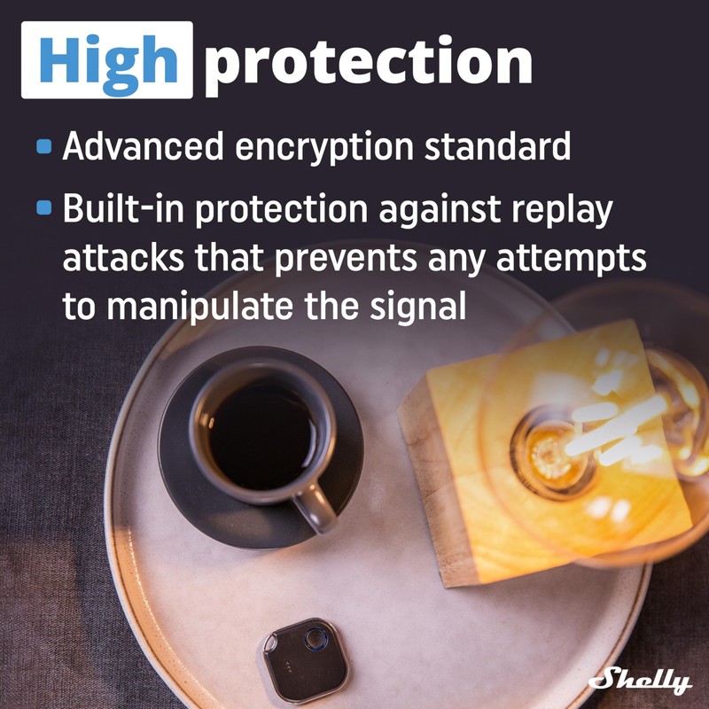 Shelly BLU Button1 Black | Bluetooth-Operated Action and Scenes Activation