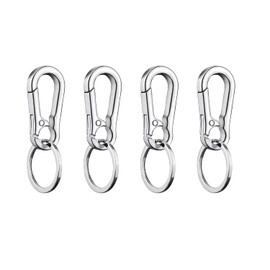 4 Pieces Metal Keychains, Lobster Holder, Pocket Keychain, Detachable Keychain, Men's Keychain with Key Ring (Silver)
