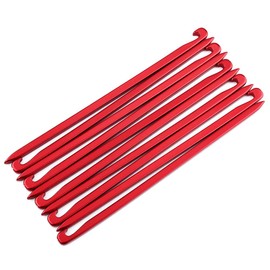Tent Stake, 10 Pieces 16 cm / 6.29 Inch Aluminium Outdoor Heavy Duty Rustproof Tent Pegs Tent Rock Stakes Pegs Nails for Camping Camp Awning Canopy Accessories (Red)