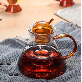 High Borosilicate Glass Teapot (600ML AMBER)