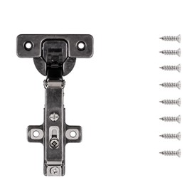 Hickory Hardware HH74723-TT - Premium Full Overlay Frameless Soft Close Clip-On Hinges - Heavy Duty Steel - 105° Opening Concealed Cabinet Hardware - Titanium Finish - 1 Set of Pair