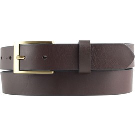 BELTINGER Extra Length Belt for Men Made of Full Cowhide Leather 3 cm Leather Belt with Gold Belt Buckle 30 mm High-Quality Suit Belt, Brown, Gold
