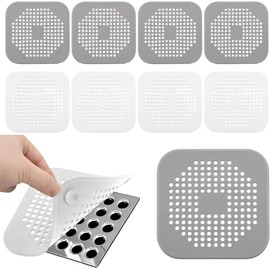 10 Filtros Multifuncionales Silicona para Desagüe Ventosa Coladera Drenaje Captador de Pelo para Baño Tapón de Silicona con Ventosa para Drenaje de Piso