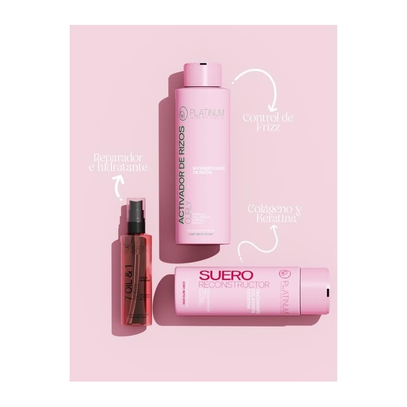 Tratamiento Suero Reconstructor Keratina y Colágeno, Nueva Presentación Platinum 490