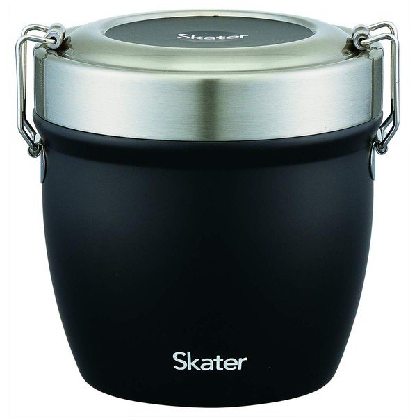 Skater STLBD6-A Insulated Bento Lunchbox, Bowl Shaped, Stainless Steel, 18.3 fl oz (550 ml), Black