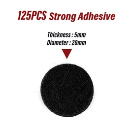 Grevosea 128Pcs Felt Pads, 20mm Felt Furniture Pads Chair Leg Protectors 5mm Thick Sofa Feet Protectors for Wooden Chair Legs Floors Protectors, Round Furniture Pads Black