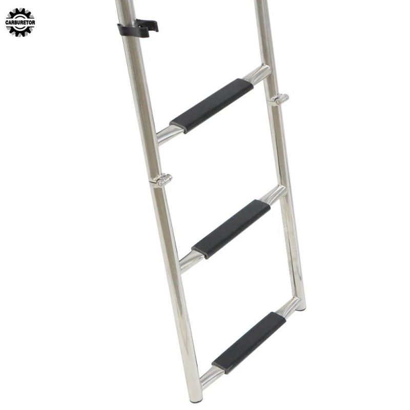 home-garden-fix 2+3 Steps Stainless Steel Folding Ladder Telescoping 400 lb.For
