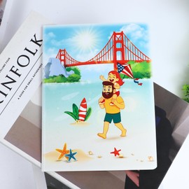 CUTE POPUP 3D Father and Daughter Flying a Kite by Golden Gate Bridge Card – Handcrafted Scenic Paper Greeting Card – Perfect for Father’s Day, Birthdays, Summer Gifts – 6x8 Inches – Includes Envelope
