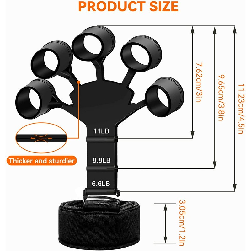Hand Grip Strengthener 2 Pcs Adjustable Finger Exerciser and Finger