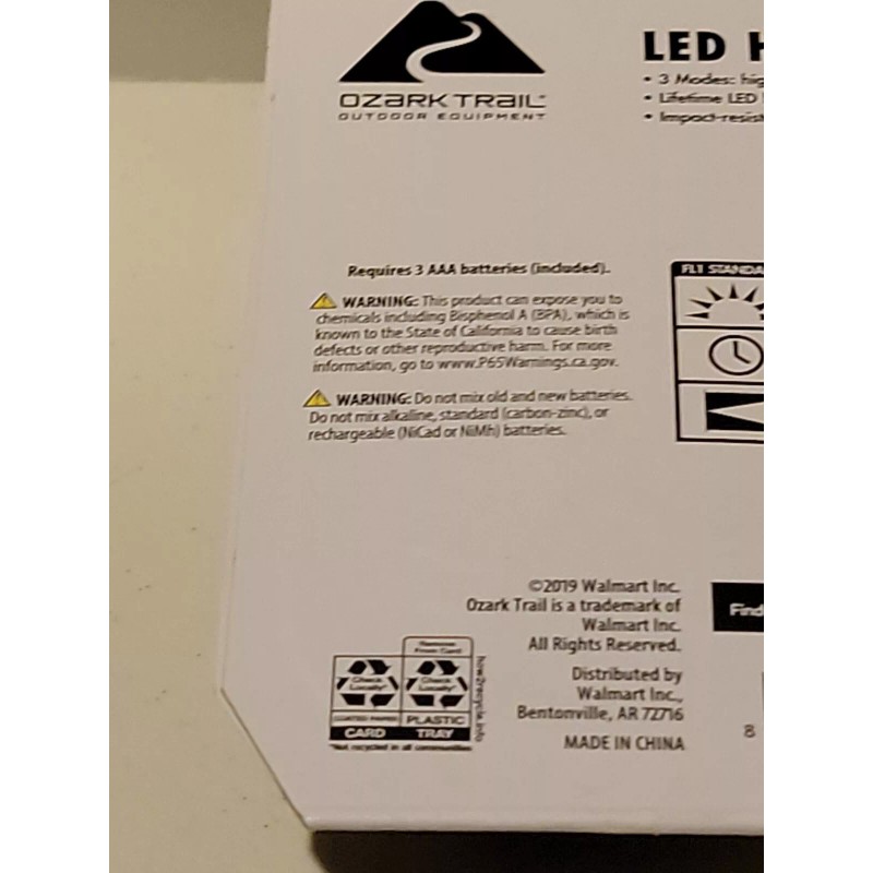 Ozark Trail New Ozark Trail 100 Lumens LED Headlamp Battery