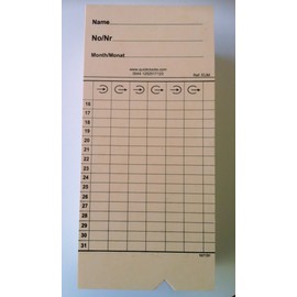 QuickClocks Clocking Cards (Monthly) (100)