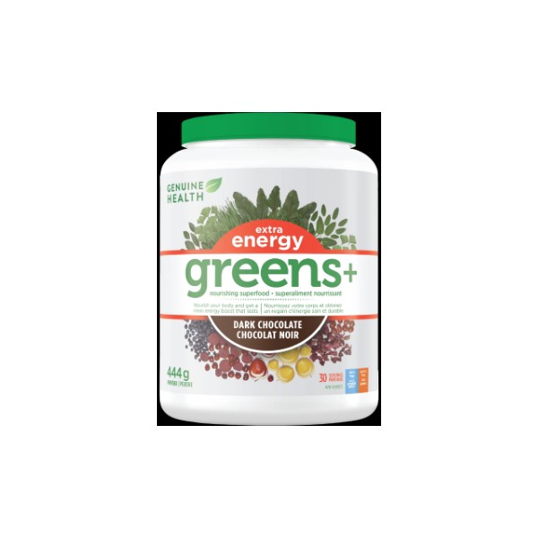 Genuine Health Greens+ Extra Energy (Dark Chocolate) - 444g