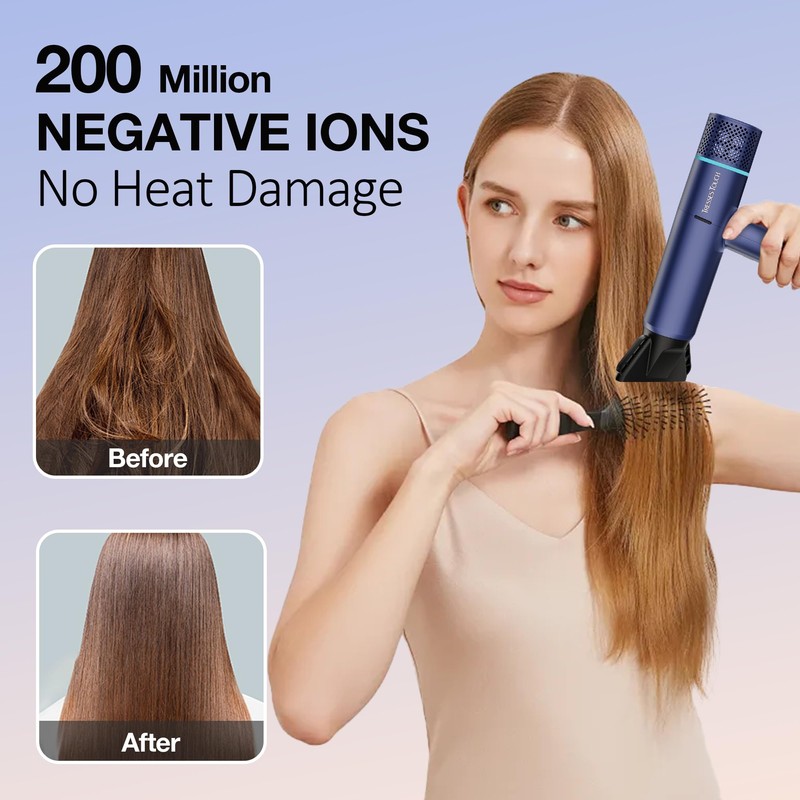 Ionic Hair Dryer with Diffuser and Concentrator, Professional Lightweight Quiet