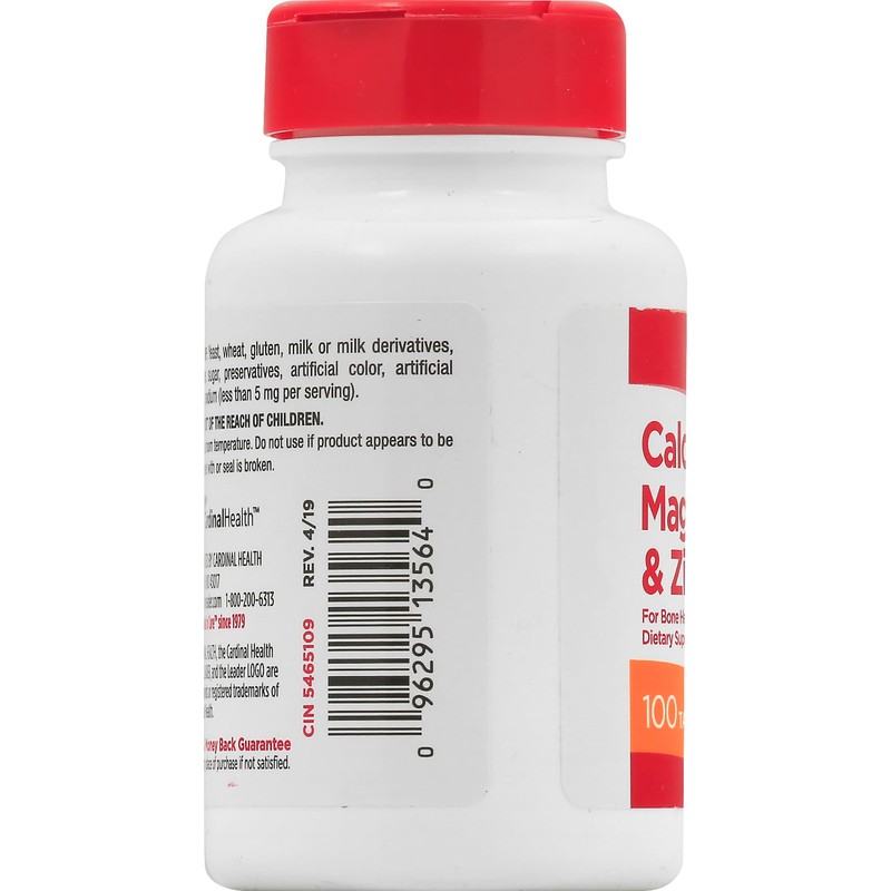 Leader Calcium Magnesium & Zinc Tablets 100 Ct. Supports Bone