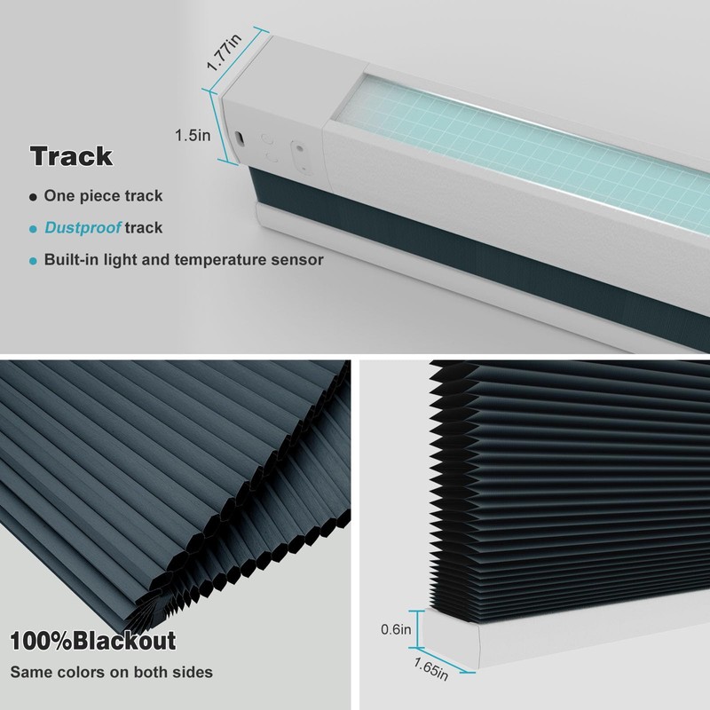 Changshade Motorized Cellular Shade 100% Blackout Compatible with Alexa Google