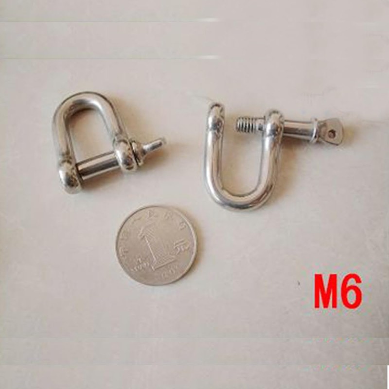 Unifizz M6 D Shackle Heavy-Duty,D Shackle,Durable D-Type Load-Bearing Hook Ring