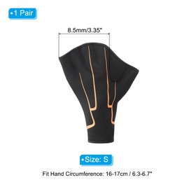 PATIKIL Swimming Gloves Web Swimming Gloves Aquatic Fitness Water Resistant Swimming Hand Paddle for Women and Men Water Aerobics Small Gray/Orange