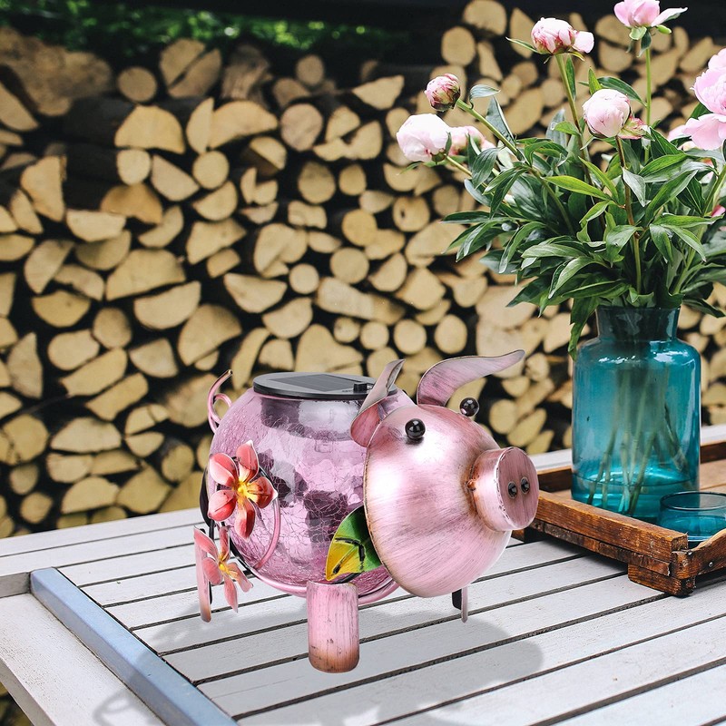 MUMTOP Solar Lantern - Outdoor Waterproof Lights, Pig Yard Decorations,