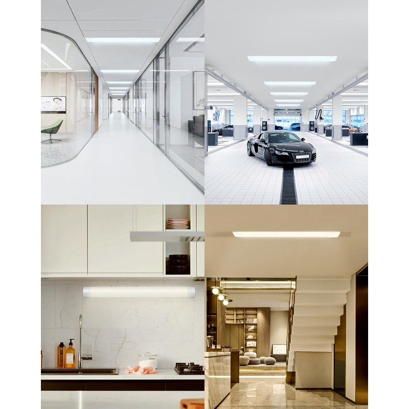 Sararoom 2ft LED Shop Fixture, 20W Tube, 2400lm, 4000K Neutral