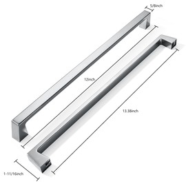CABDM 1 Pack 12 Inch Appliance Pull Polished Chrome Cabinet Pulls Drawer Pulls Kitchen Cabinet Hardware Kitchen Handles for Cabinets Cupboard Handles Drawer Handles