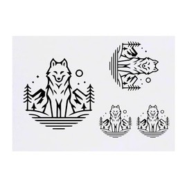 4 x 'Wild Wolf' Temporary Tattoos - Water Resistant, Skin-Safe, Non-Toxic Transfers, Mixed Sizes (TO00074262)