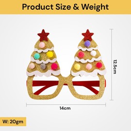 EZONEDEAL Christmas Glitter Party Glasses Frames with Assorted Designs Decorations Accessories for Christmas Party Favors Holiday Favors (One Size Fits All) (Assorted) (10Pcs)