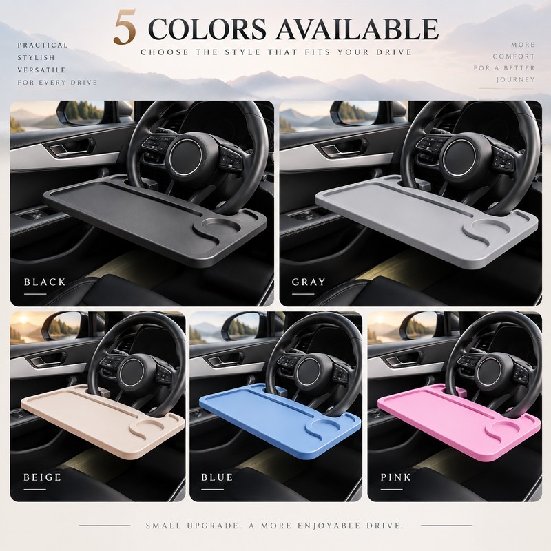 Car Steering Wheel Tray for Eating & Laptop Use –