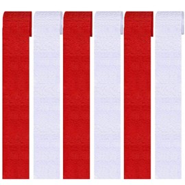 Tim&Lin Red and White Crepe Paper Streamers Party Streamer Decorations - Party Decoration Supplies - Great for Various Birthday Party Wedding Festival Party Decorations (12 Rolls, Red White)