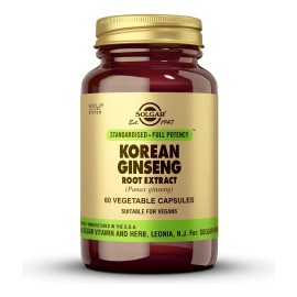 Solgar Extracto Raíz Ginseng Coreano 60 Cápsulas Veganas