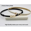 Doneboo Pack of 2 Skinny Belts, Slim Waist Belt for