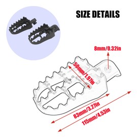 Adsspro Motorcycle Aluminum Foot Pegs Rests Footpegs for PW50 1981-2021 PW80 1983-2006 Dirt Pit Bike Motorbike Motocross Minibike