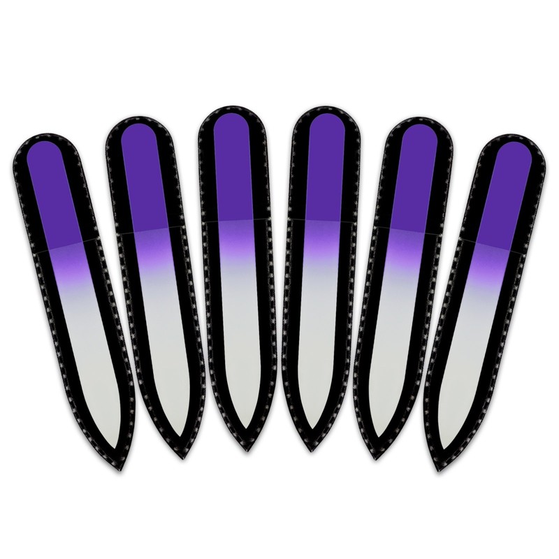 Mont Bleu Coloured Glass Nail File in Black Bag -
