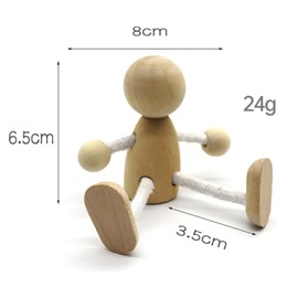 YouXiaor Holzfiguren Puppen, 6PCS Holz Puppen DIY Malerei Flexible Holz Figur Bemalen Basteln Spielfiguren Bewegliches Püppchen Tischdeko Pädagogisches Spielzeug für Kinder Klienkinder