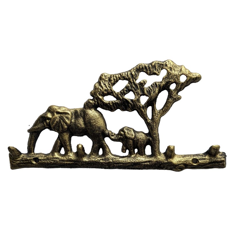 your castle Decorative Wall Hook with Animal Motif: Elephants, Cast