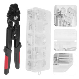ABOOFAN 1 Set Stainless Steel Ferrule Crimping Tool Kit for Fishing Accessories High Precision Wire Rope Crimper with Non Slip Handle Safety Lock for Deck Railings